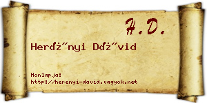 Herényi Dávid névjegykártya